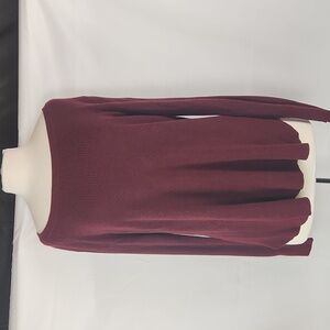 American Eagle Boat Neck Knit Sweater Women XXL Burgundy Cozy Clean Girl Lounge